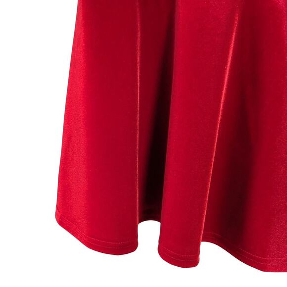 The Children's Place Velour Skater Dress 18-24 Months Red Long Sleeve Christmas - Picture 2 of 8